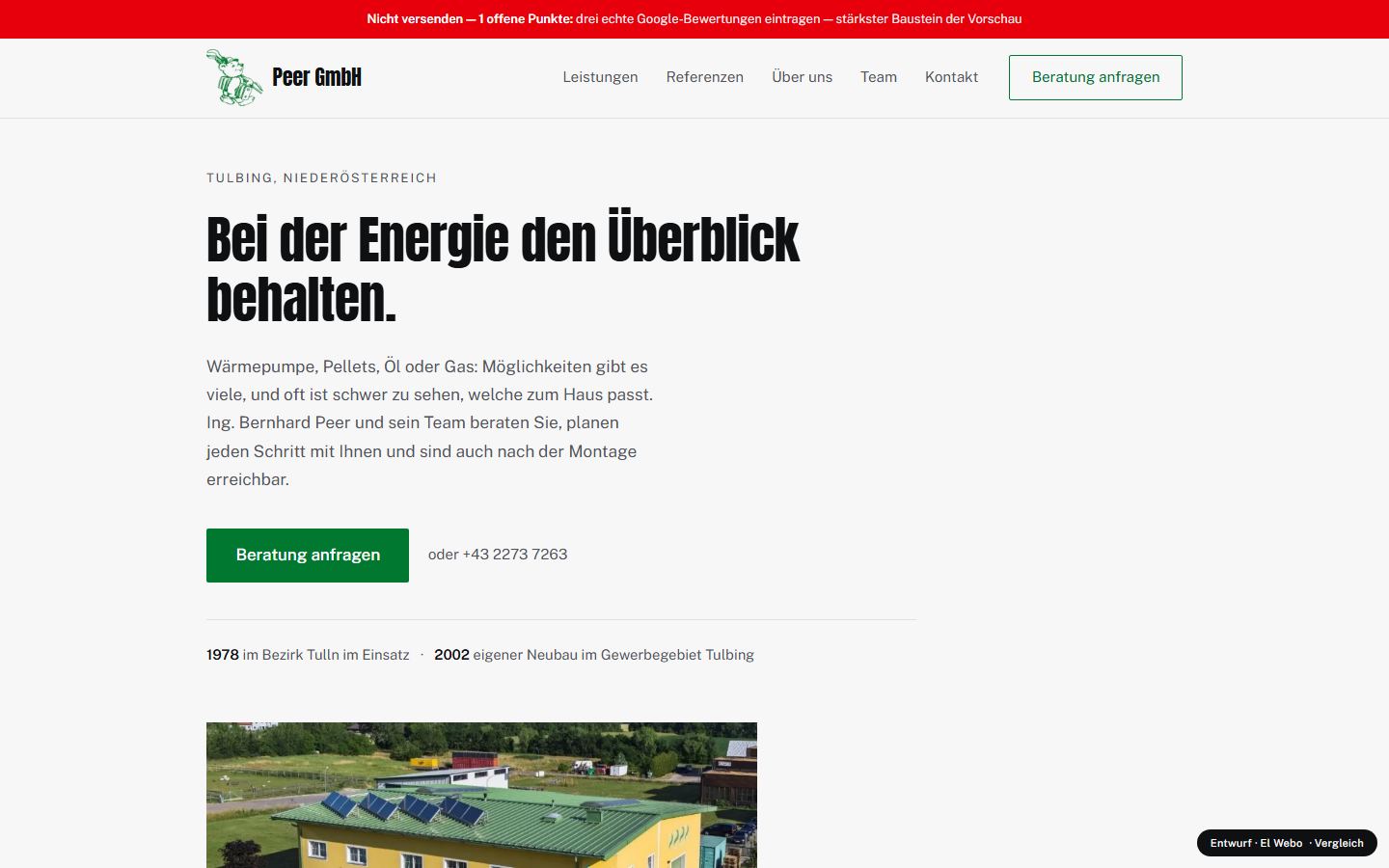 Neuer Entwurf